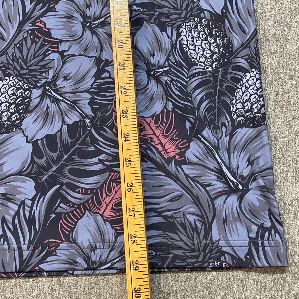 Waggle "Tropic Twilight"Mens Golf Polo Shirt Large Grey Floral Performance - Picture 6 of 9